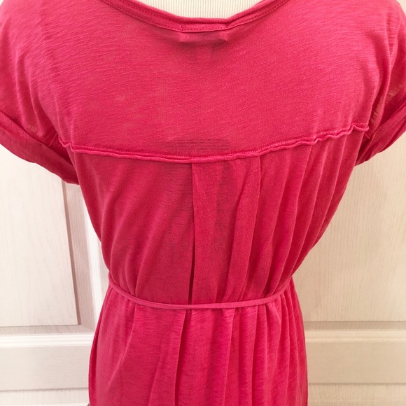 NWT Splendid V-Neck Tie-Front Jersey Maxi Dress Pink XS - Picture 7 of 7